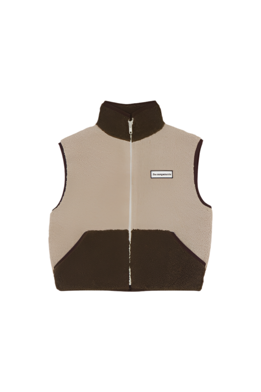 Green and Ecru Teddy Vest