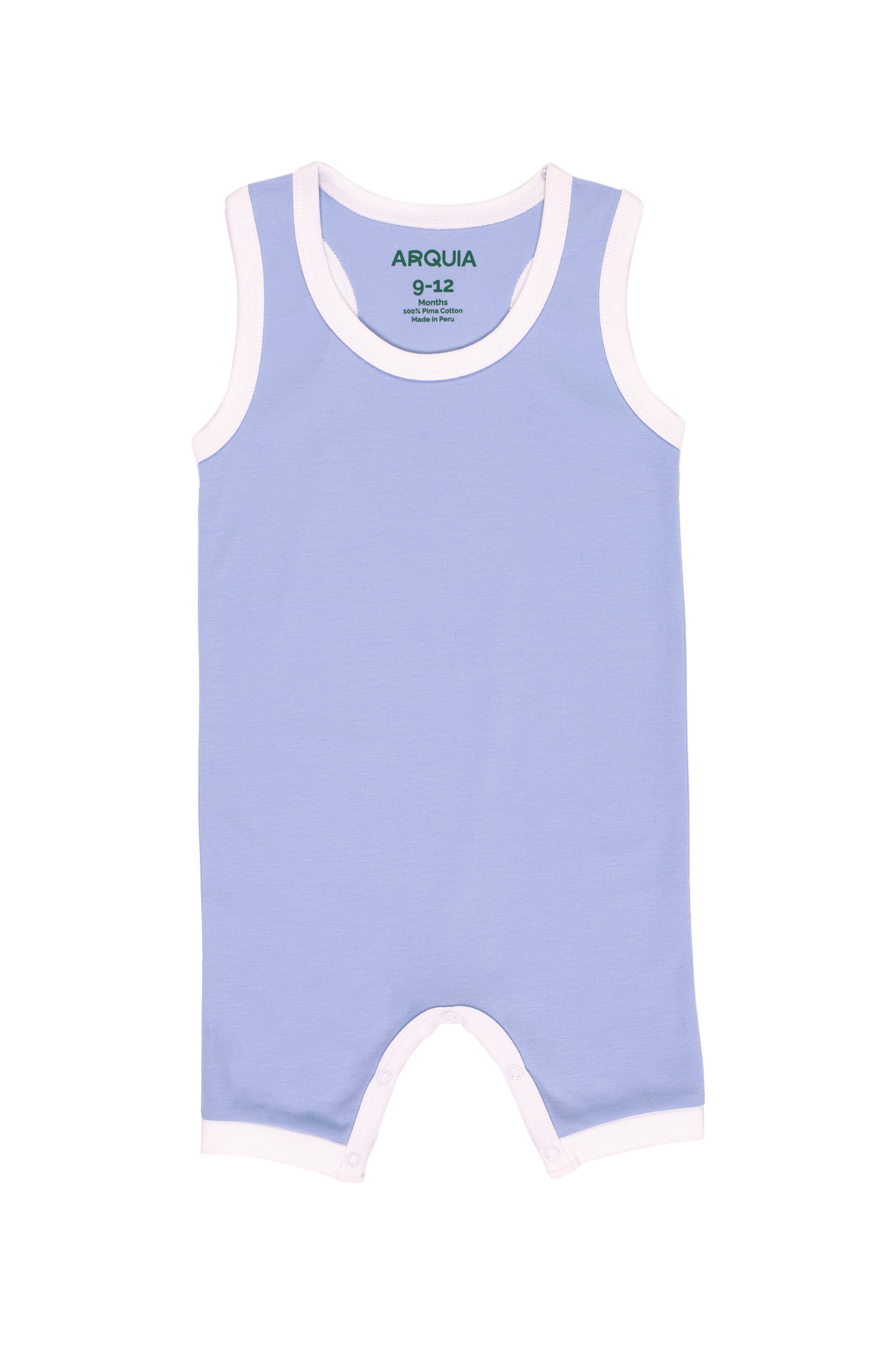 Sleeveless Summer Onesie in Chambray Blue