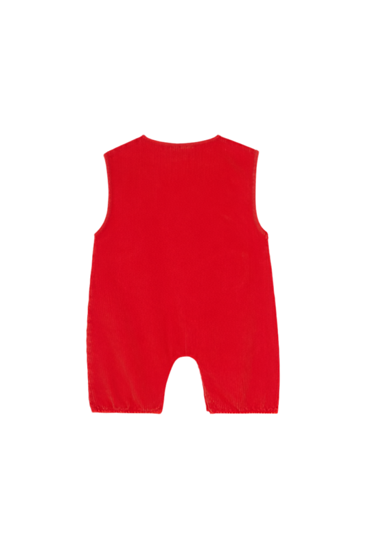 Red Corduroy Baby Romper