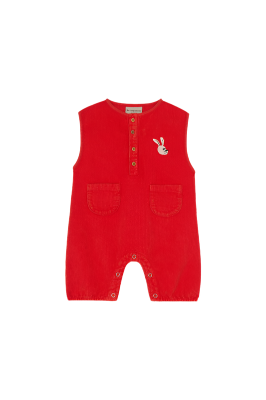 Red Corduroy Baby Romper
