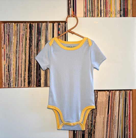 Short Sleeve Onesie in Chambray Blue