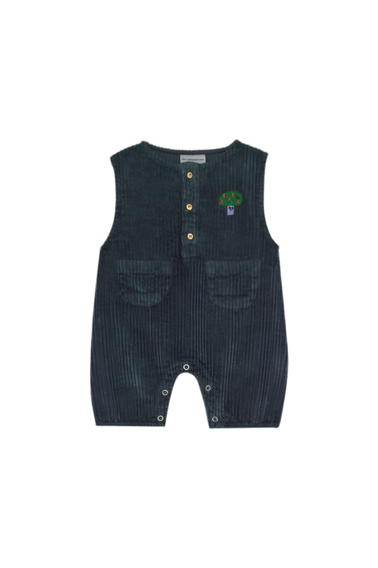 Grey Corduroy Baby Romper