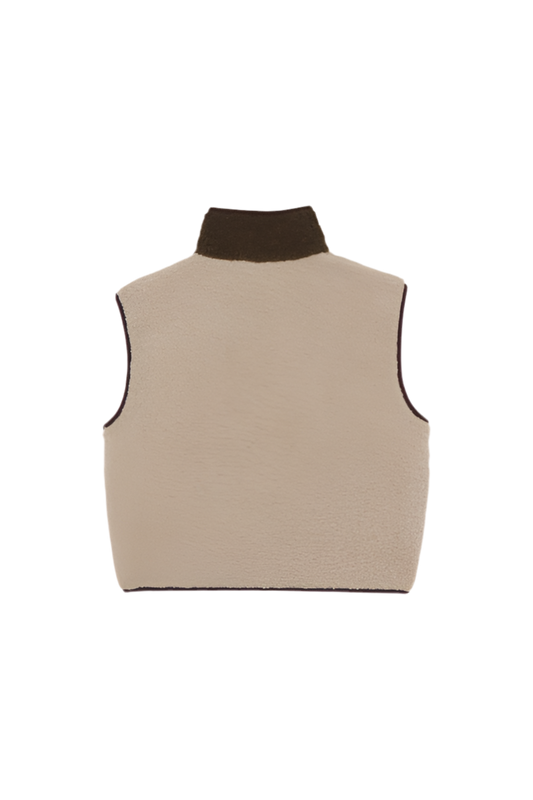 Green and Ecru Teddy Vest