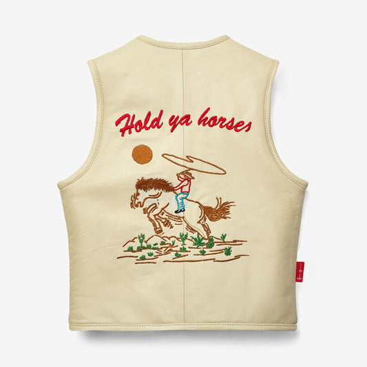 Hold Ya Horses Leather Vest