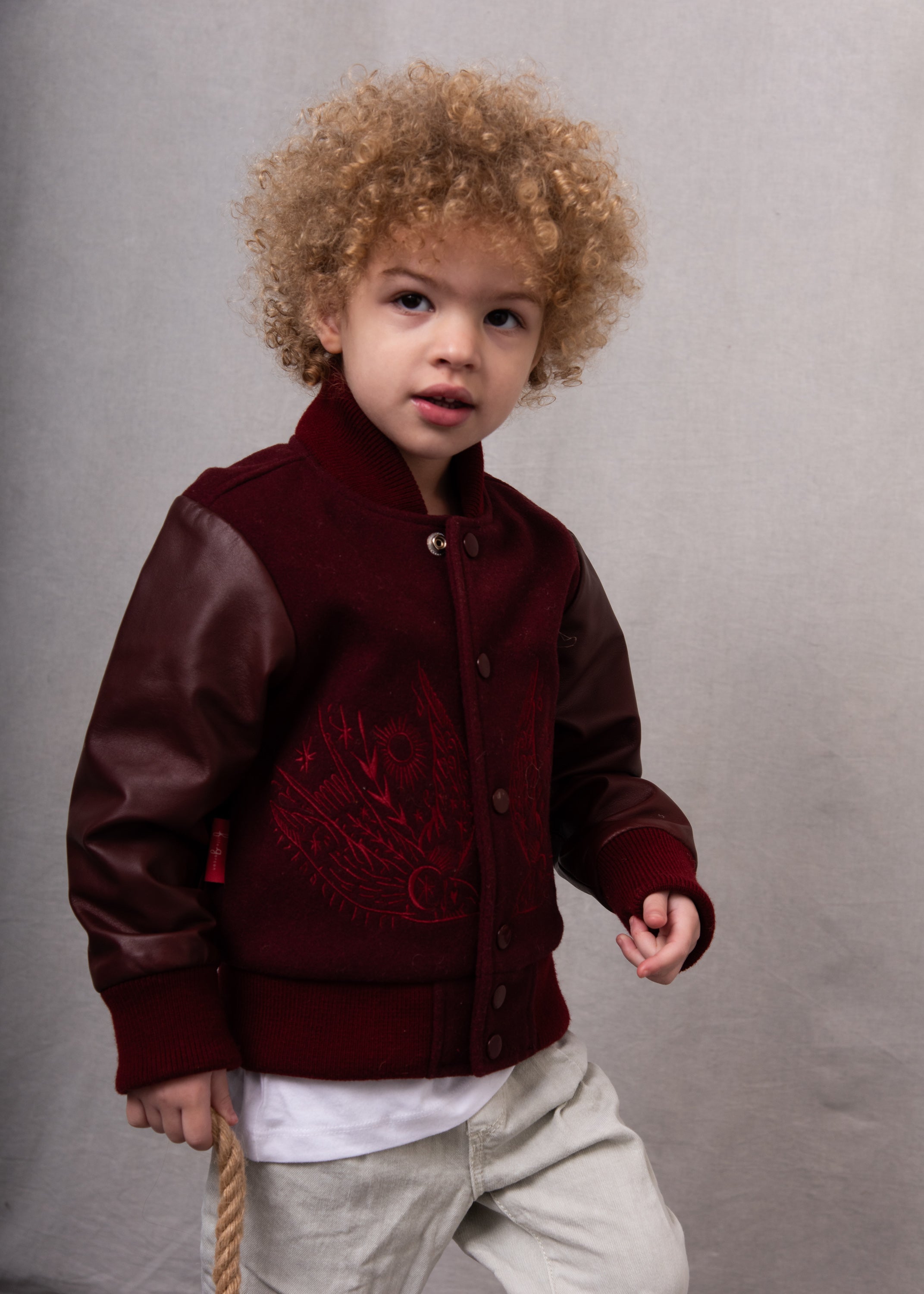 Wild and Free Snap Front Wool and Leather Jacket