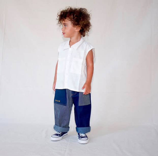 Twirl Pant Stripe Denim