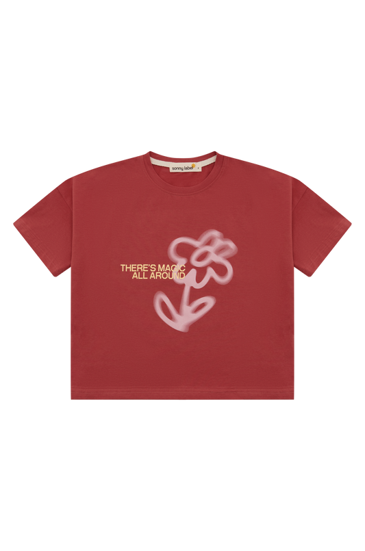 Fleur Tee Burgundy