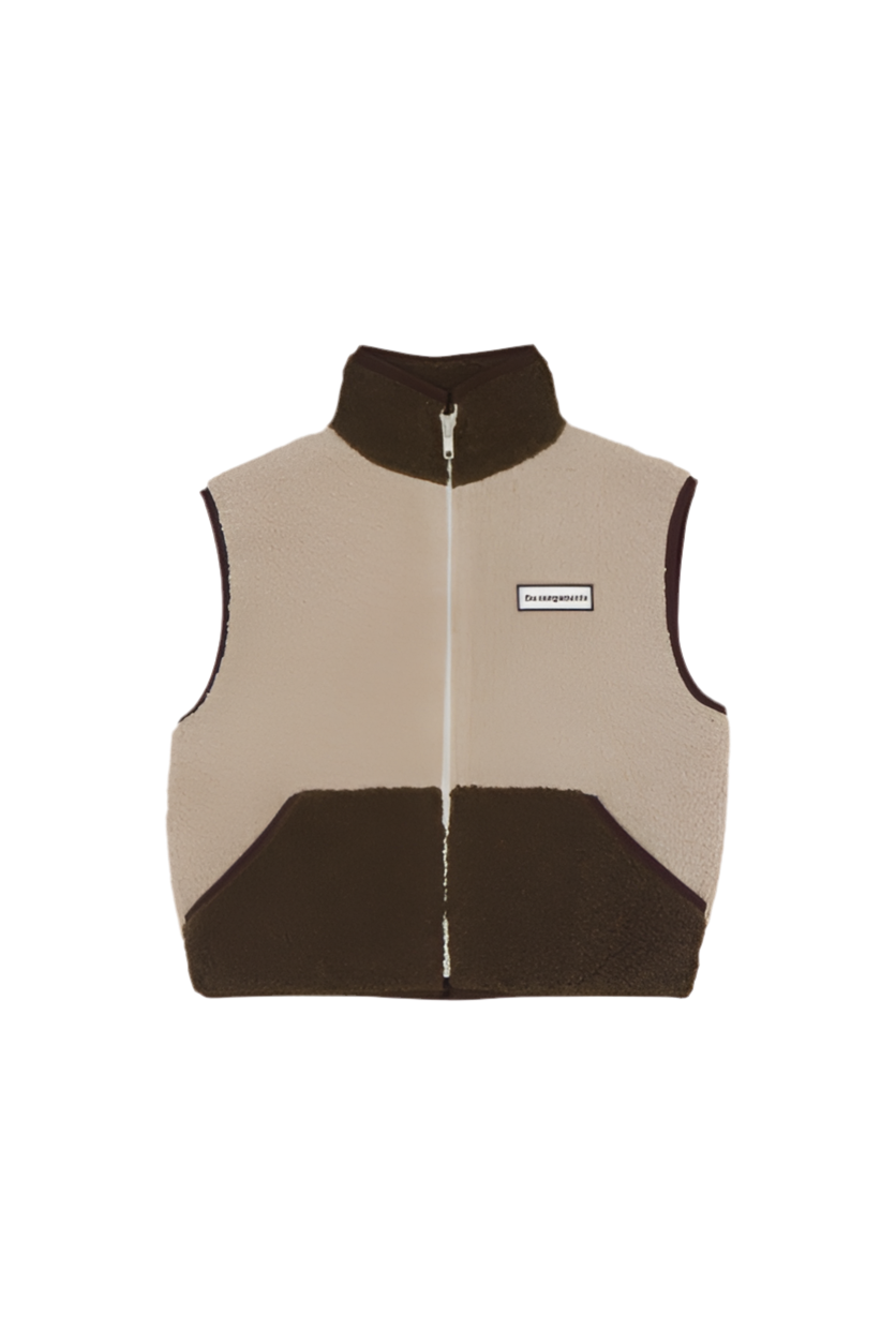 Green and Ecru Teddy Vest