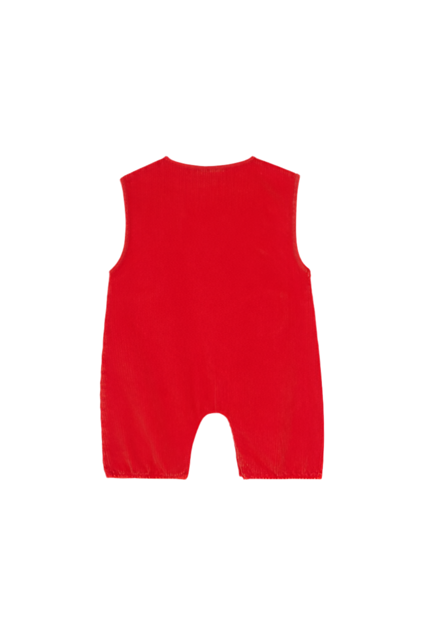 Red Corduroy Baby Romper