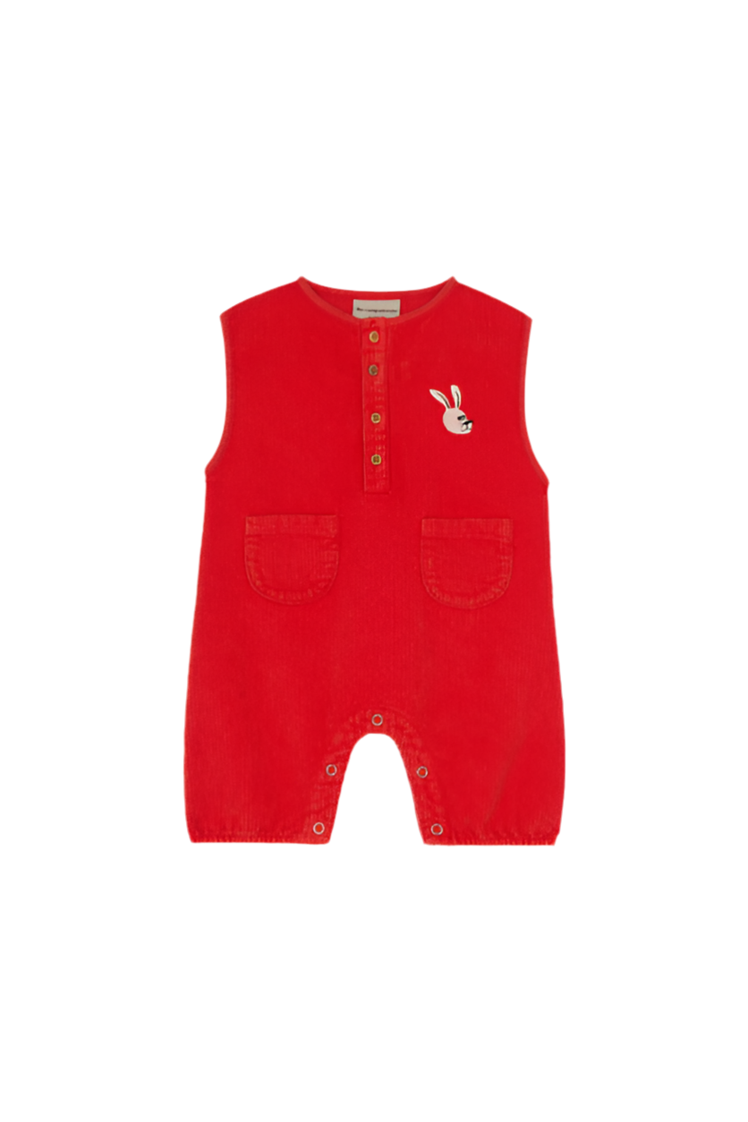 Red Corduroy Baby Romper