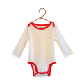 Load image into Gallery viewer, Long Sleeve Bodysuit in White/Red
