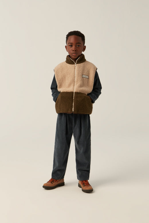 Green and Ecru Teddy Vest