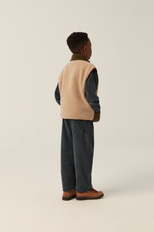 Green and Ecru Teddy Vest