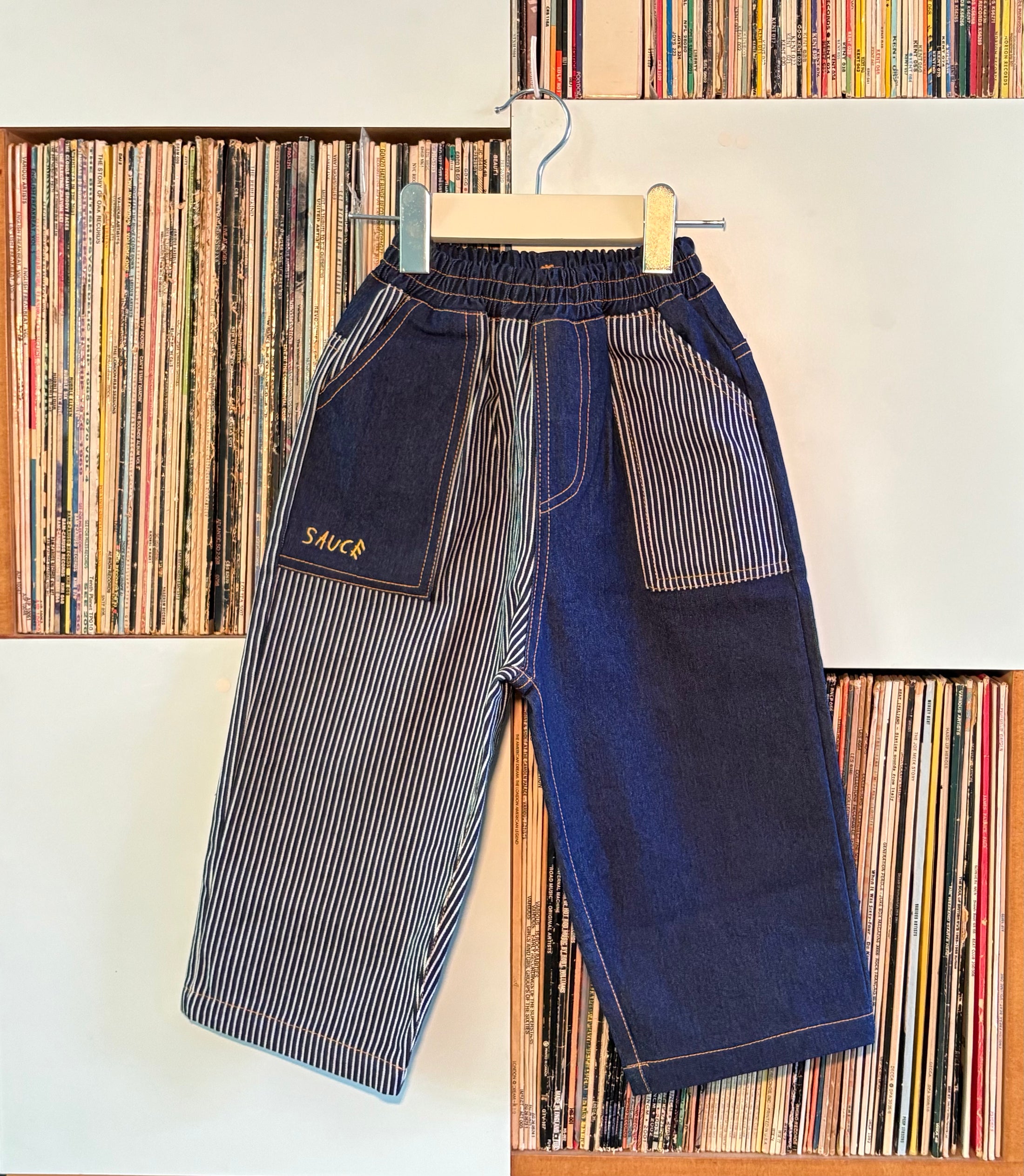 Twirl Pant Stripe Denim