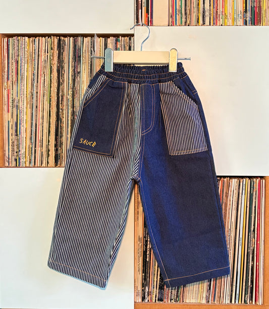Twirl Pant Stripe Denim